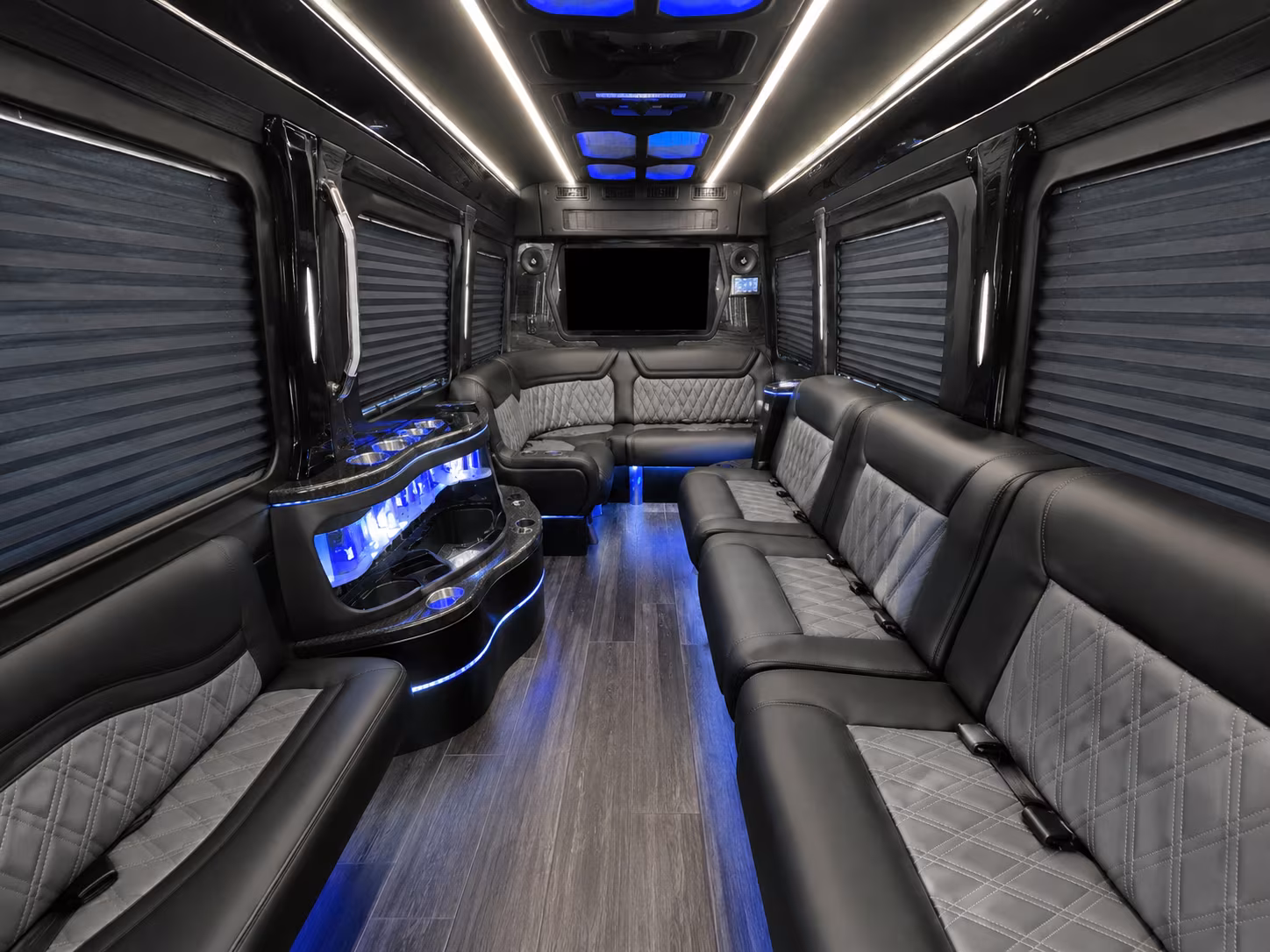 santa maria 50 passenger party bus inside
