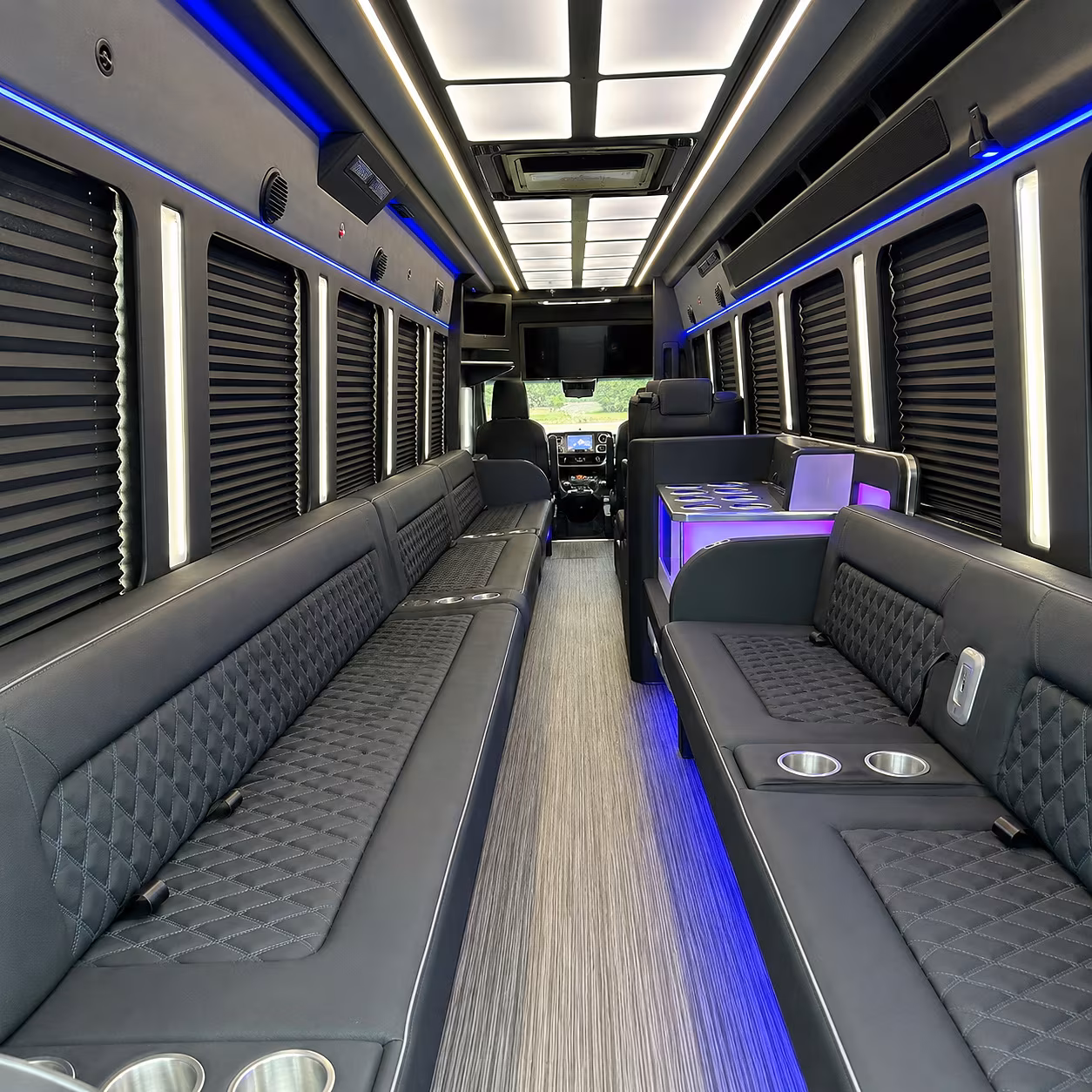 santa maria party bus rental interior